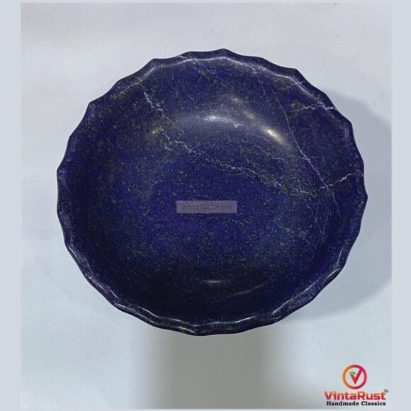Other - Blue Lapis Lazuli Bowl: Vintage-Style Gemstone Trinket Dish
